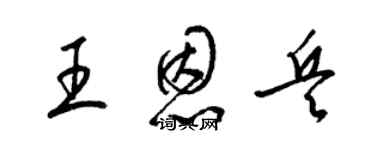 梁錦英王恩兵草書個性簽名怎么寫