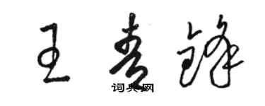 駱恆光王青鋒草書個性簽名怎么寫