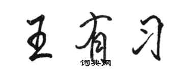 駱恆光王有習行書個性簽名怎么寫