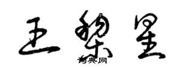 曾慶福王黎星草書個性簽名怎么寫