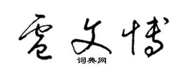 梁錦英盧文博草書個性簽名怎么寫