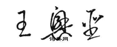 駱恆光王興聖草書個性簽名怎么寫