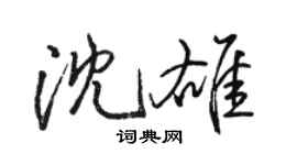 駱恆光沈雄行書個性簽名怎么寫