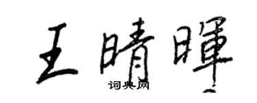 王正良王晴暉行書個性簽名怎么寫
