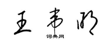 梁錦英王韋明草書個性簽名怎么寫