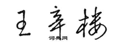 駱恆光王辛樓草書個性簽名怎么寫