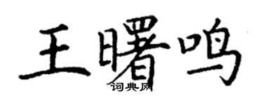 丁謙王曙鳴楷書個性簽名怎么寫