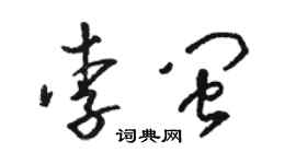 駱恆光李閩草書個性簽名怎么寫