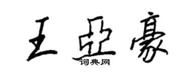 王正良王亞豪行書個性簽名怎么寫