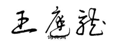 曾慶福王庭龍草書個性簽名怎么寫