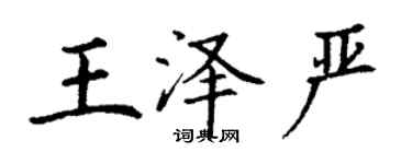 丁謙王澤嚴楷書個性簽名怎么寫