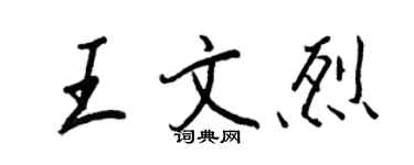 王正良王文烈行書個性簽名怎么寫