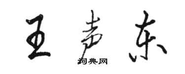 駱恆光王聲東行書個性簽名怎么寫