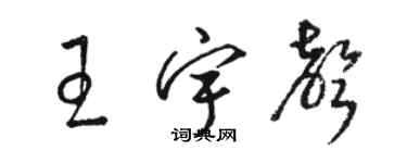 駱恆光王宇聲草書個性簽名怎么寫