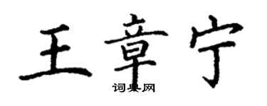 丁謙王章寧楷書個性簽名怎么寫