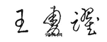 駱恆光王勇躍草書個性簽名怎么寫