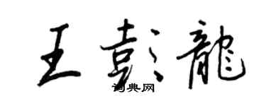 王正良王彭龍行書個性簽名怎么寫