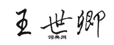 駱恆光王世卿行書個性簽名怎么寫