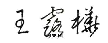 駱恆光王露樺草書個性簽名怎么寫