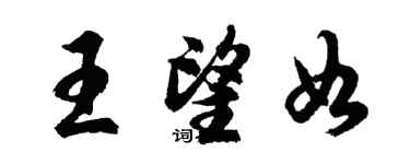 胡問遂王望如行書個性簽名怎么寫