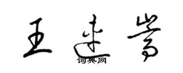 梁錦英王連嵩草書個性簽名怎么寫