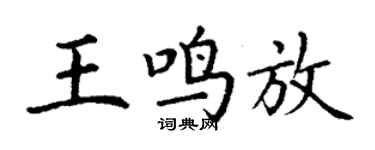 丁謙王鳴放楷書個性簽名怎么寫
