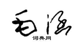 朱錫榮毛涵草書個性簽名怎么寫