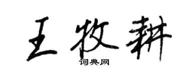 王正良王牧耕行書個性簽名怎么寫