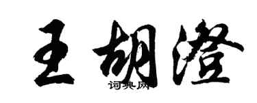 胡問遂王胡澄行書個性簽名怎么寫