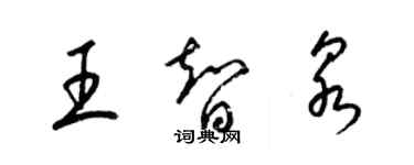 梁錦英王智泉草書個性簽名怎么寫