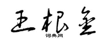 曾慶福王根金草書個性簽名怎么寫