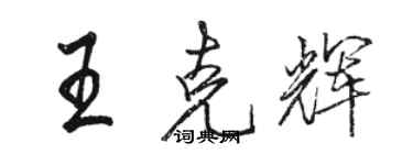 駱恆光王克輝行書個性簽名怎么寫