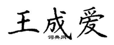 丁謙王成愛楷書個性簽名怎么寫