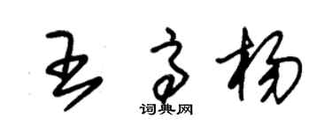 朱錫榮王高楊草書個性簽名怎么寫