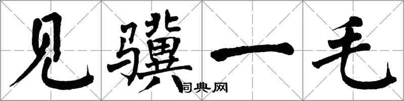 翁闓運見驥一毛楷書怎么寫