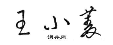 駱恆光王小菱草書個性簽名怎么寫