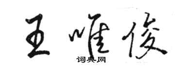 駱恆光王唯俊行書個性簽名怎么寫