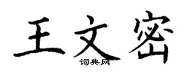 丁謙王文密楷書個性簽名怎么寫