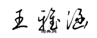 梁錦英王雅涵草書個性簽名怎么寫