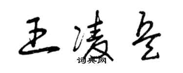 曾慶福王凌兵草書個性簽名怎么寫
