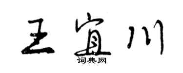 曾慶福王宜川行書個性簽名怎么寫