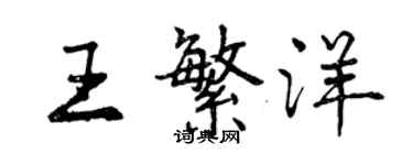 曾慶福王繁洋行書個性簽名怎么寫