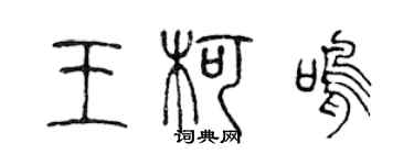 陳聲遠王柯鳴篆書個性簽名怎么寫