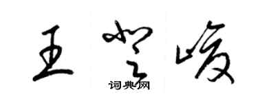 梁錦英王登峻草書個性簽名怎么寫