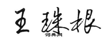 駱恆光王珠根行書個性簽名怎么寫
