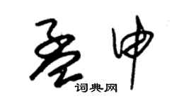 朱錫榮孟申草書個性簽名怎么寫