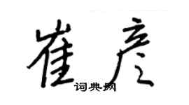 王正良崔彥行書個性簽名怎么寫