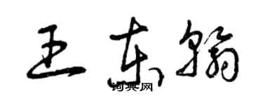 曾慶福王東翰草書個性簽名怎么寫