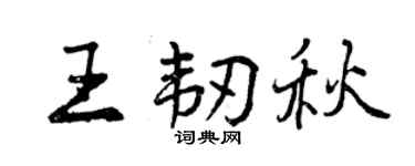 曾慶福王韌秋行書個性簽名怎么寫
