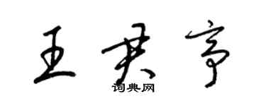 梁錦英王君亭草書個性簽名怎么寫